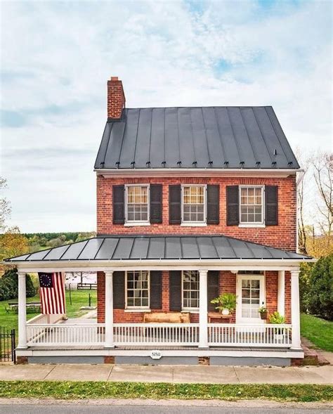 metal roof for red brick house